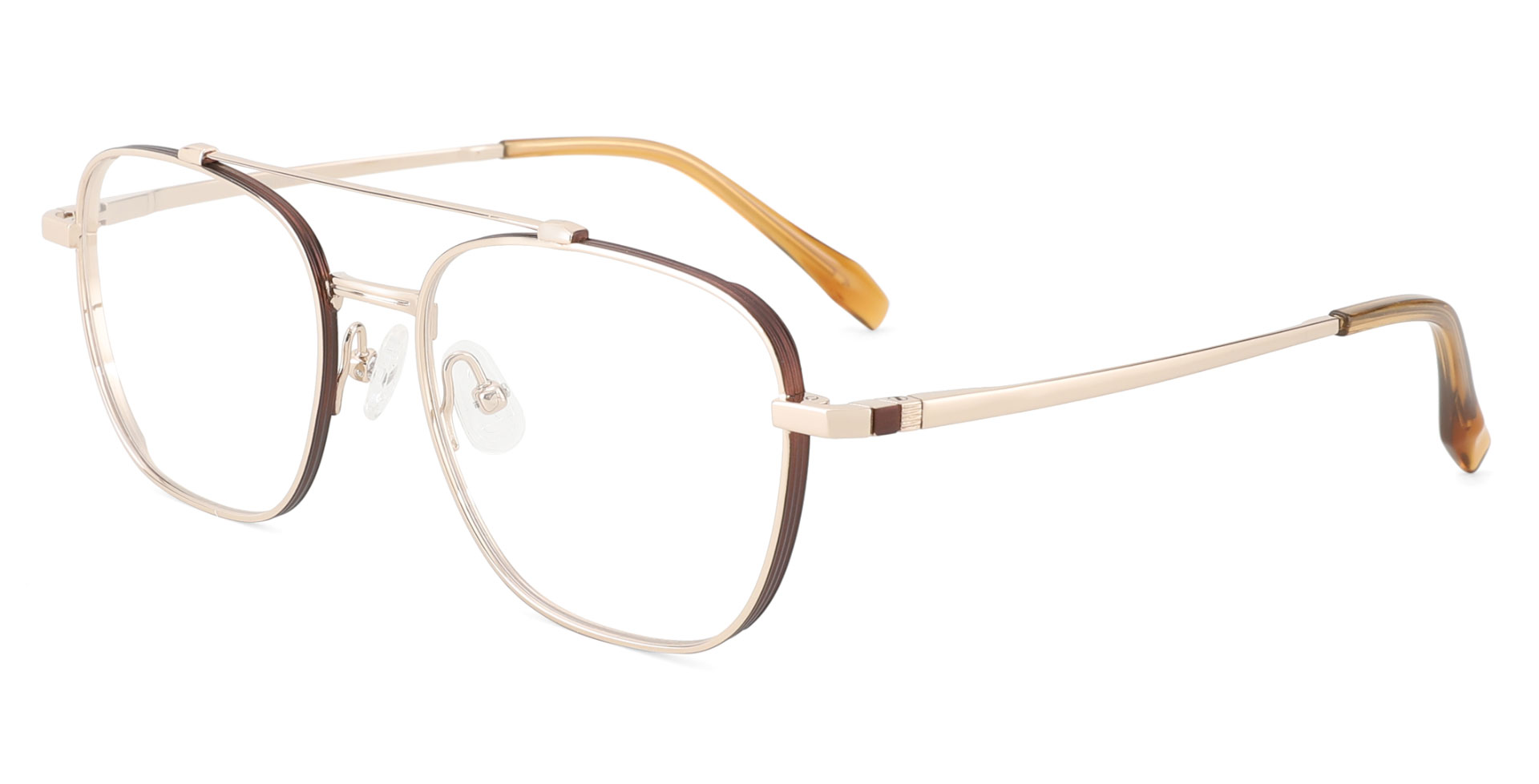 Pure Titanium Prescription Glasses Garland Black Gold